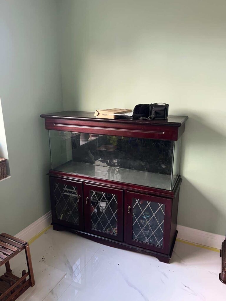 Fragile glass display cabinet protected and moved during removals in Ruislip HA4